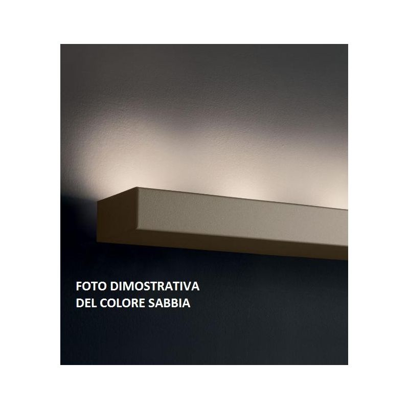 UP 3 APPLIQUE SEMPLICE RETTANGOLARE DESIGN MODERNO IN METALLO BIANCO O SABBIA Illuminando - Cristalensi Shop Online