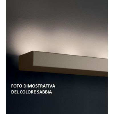 UP 3 APPLIQUE SEMPLICE RETTANGOLARE DESIGN MODERNO IN METALLO BIANCO O SABBIA Illuminando - Cristalensi Shop Online