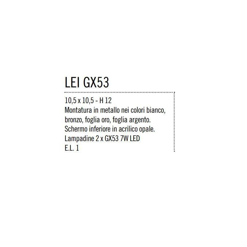 LEI LAMPADA DA PARETE QUADRATA IN METALLO BIANCO O BRONZO CON BIEMISSIONE DI LUCE ATTACCO GX53 Illuminando - Cristalensi Shop On