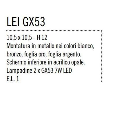 LEI LAMPADA DA PARETE QUADRATA IN METALLO BIANCO O BRONZO CON BIEMISSIONE DI LUCE ATTACCO GX53 Illuminando - Cristalensi Shop On