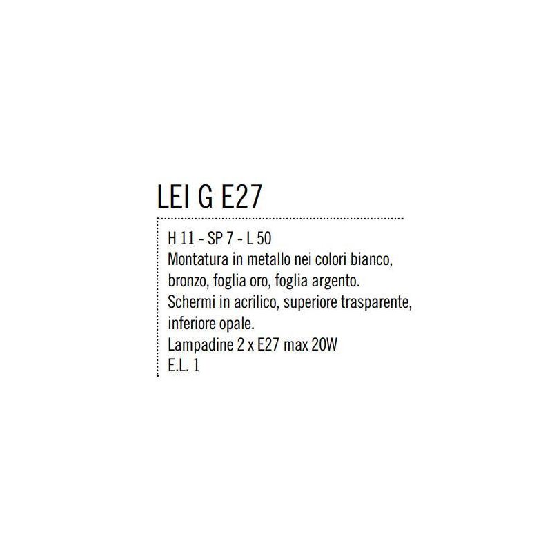 LEI LAMPADA DA PARETE MISURA GRANDE IN METALLO BIEMISSIONE DI LUCE 4 FINITURE COLORE Illuminando - Cristalensi Shop Online
