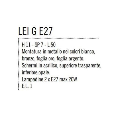 LEI LAMPADA DA PARETE MISURA GRANDE IN METALLO BIEMISSIONE DI LUCE 4 FINITURE COLORE Illuminando - Cristalensi Shop Online