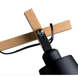 TESSA PIANTANA IN LEGNO E METALLO NERO CLASSICA CON LUCE ORIENTABILE DI ILLUMINADO Illuminando - Cristalensi Shop Online 2