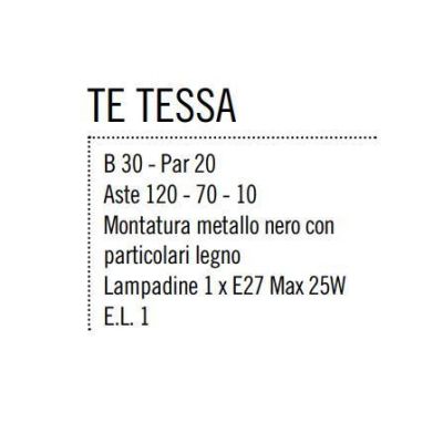 TESSA PIANTANA IN LEGNO E METALLO NERO CLASSICA CON LUCE ORIENTABILE DI ILLUMINADO Illuminando - Cristalensi Shop Online