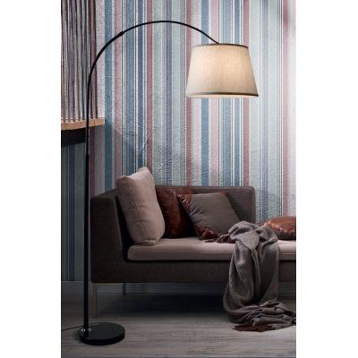 LUCIANA PIANTANA AD ARCO CON BRACCIO TELESCOPICO IN METALLO NERO CON PARALUME SABBIA Illuminando - Cristalensi Shop Online