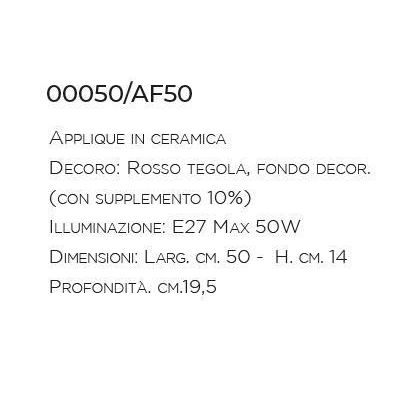 APPLIQUE CLASSICA IN TERRACOTTA DECORATA MADE IN ITALY DELLA IMAS IMAS - Cristalensi Shop Online