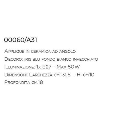 APPLIQUE IN TERRACOTTA AD ANGOLO STILE CLASSICO DECORATA A MANO DELLA IMAS IMAS - Cristalensi Shop Online
