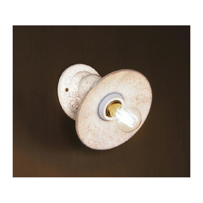 LAMPADA DA PARETE RUSTICA IN TERRACOTTA CON PIATTINO PRODOTTO IN ITALIA IMAS - Cristalensi Shop Online