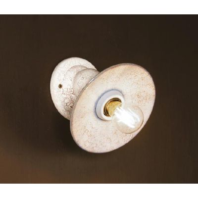 LAMPADA DA PARETE RUSTICA IN TERRACOTTA CON PIATTINO PRODOTTO IN ITALIA IMAS - Cristalensi Shop Online