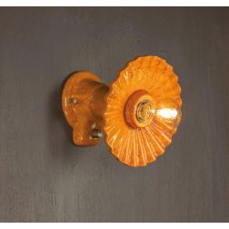 APPLIQUE RUSTICA IN TERRACOTTA CON PIATTO PLISSETTATO MADE IN ITALY IMAS - Cristalensi Shop Online