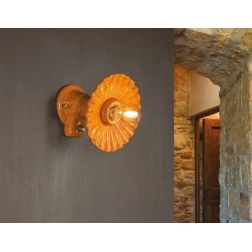 APPLIQUE RUSTICA IN TERRACOTTA CON PIATTO PLISSETTATO MADE IN ITALY IMAS - Cristalensi Shop Online 2