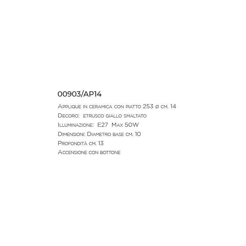 APPLIQUE RUSTICA IN TERRACOTTA CON PIATTO PLISSETTATO MADE IN ITALY IMAS - Cristalensi Shop Online