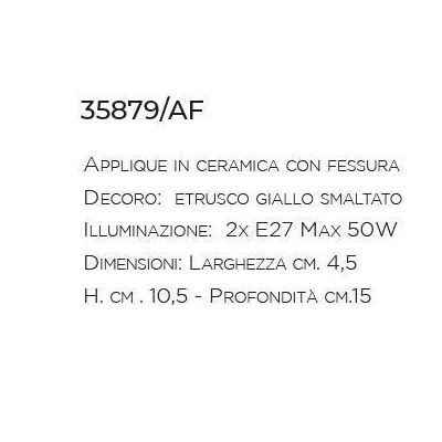 APPLIQUE IN TERRACOTTA RUSTICA CON FESSURA MADE IN ITALY DELLA IMAS IMAS - Cristalensi Shop Online