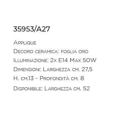 APPLIQUE IN TERRACOTTA ARTIGIANALE CLASSICA CON BIEMISSIONE DI LUCE IMAS - Cristalensi Shop Online