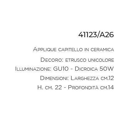 APPLIQUE CAPITELLO IN TERRACOTTA ATTACCO GU10 MADE IN ITALY DELLA IMAS IMAS - Cristalensi Shop Online