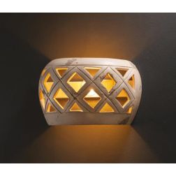 LAMPADA DA PARETE STILE RUSTICO INTAGLIATA IN TERRACOTTA PRODOTTO IN ITALIA IMAS - Cristalensi Shop Online