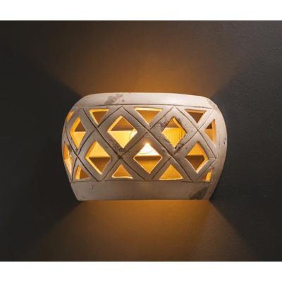 LAMPADA DA PARETE STILE RUSTICO INTAGLIATA IN TERRACOTTA PRODOTTO IN ITALIA IMAS - Cristalensi Shop Online