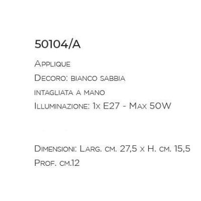 LAMPADA DA PARETE STILE RUSTICO INTAGLIATA IN TERRACOTTA PRODOTTO IN ITALIA IMAS - Cristalensi Shop Online