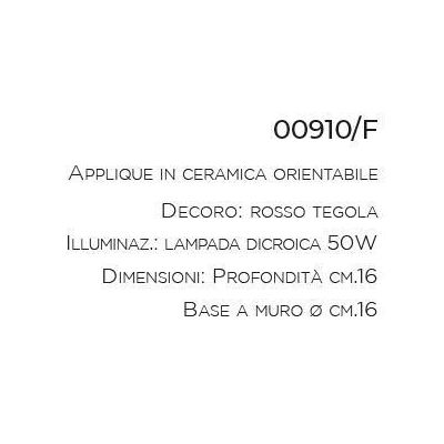 APPLIQUE FARETTO ORIENTABILE IN TERRACOTTA E OTTONE STILE RUSTICO DELLA IMAS IMAS - Cristalensi Shop Online