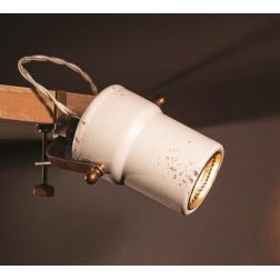 APPLIQUE FARETTO ORIENTABILE IN TERRACOTTA CON MORSETTO IN OTTONE STILE RUSTICO IMAS - Cristalensi Shop Online