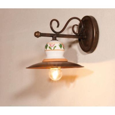 APPLIQUE IN OTTONE INVECCHIATO CON PARTICOLARI IN CERAMICA MADE IN ITALY IMAS - Cristalensi Shop Online