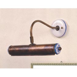 APPLIQUE RUSTICA SOPRA SPECCHIO O QUADRO IN OTTONE INVECCHIATO CON PARTICOLARI IN CERAMICA IMAS - Cristalensi Shop Online