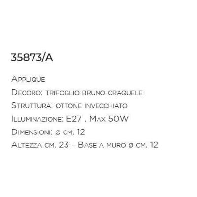 APPLIQUE CON SNODO IN STILE RUSTICO IN TERRACOTTA E OTTONE INVECCHIATO DELLA IMAS IMAS - Cristalensi Shop Online