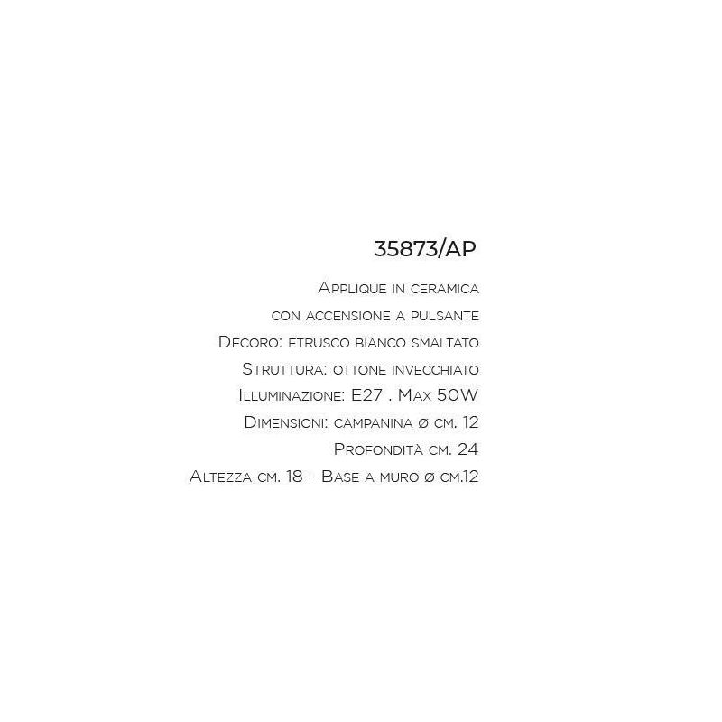 APPLIQUE CON SNODO RUSTICO IN TERRACOTTA E OTTONE INVECCHIATO DELLA IMAS IMAS - Cristalensi Shop Online