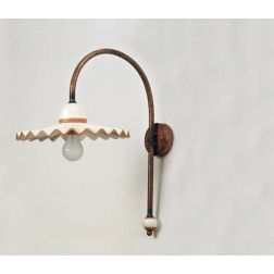 APPLIQUE RUSTICA IN OTTONE INVECCHIATO CON PIATTO PLISSE IN TERRACOTTA DELLA IMAS IMAS - Cristalensi Shop Online