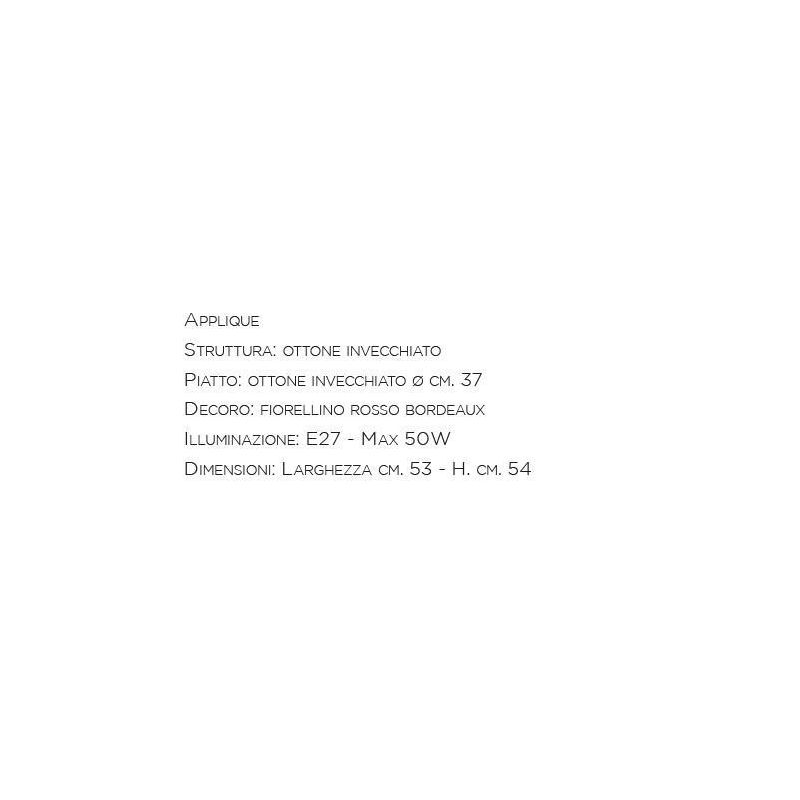 APPLIQUE RUSTICA IN OTTONE INVECCHIATO PRODOTTA IN ITALIA DALLA IMAS IMAS - Cristalensi Shop Online