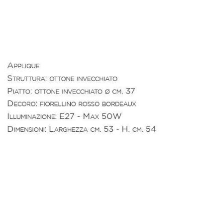 APPLIQUE RUSTICA IN OTTONE INVECCHIATO PRODOTTA IN ITALIA DALLA IMAS IMAS - Cristalensi Shop Online