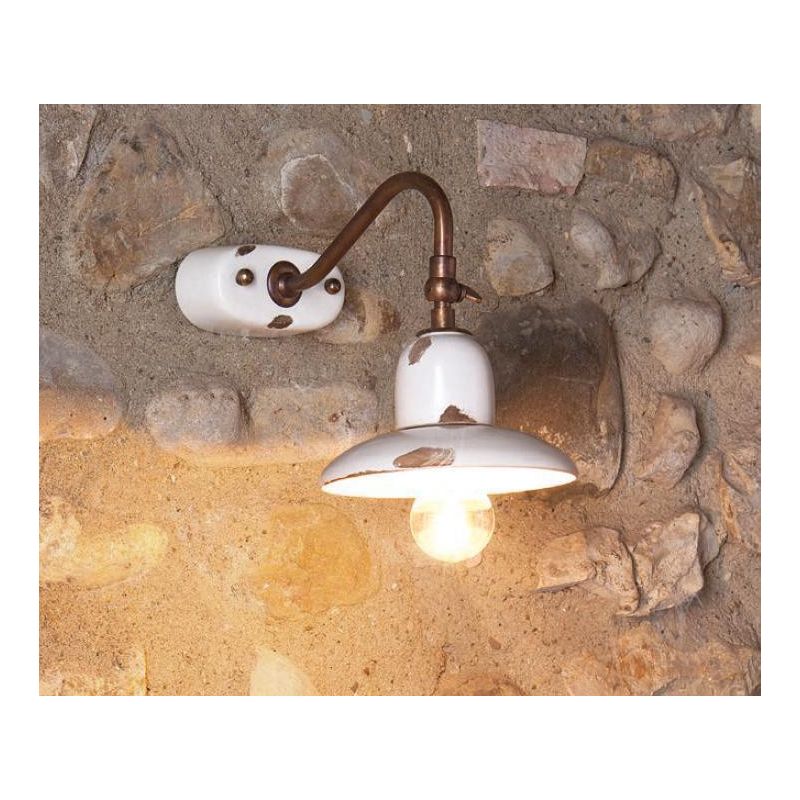 APPLIQUE IN TERRACOTTA DECORATA A MANO E OTTONE INVECCHIATO PRODOTTA IN ITALIA IMAS - Cristalensi Shop Online