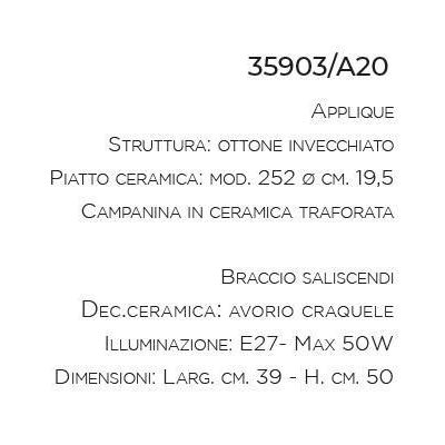 APPLIQUE RUSTICA SALISCENDI IN TERRACOTTA E OTTONE INVECCHIATO DELLA IMAS IMAS - Cristalensi Shop Online