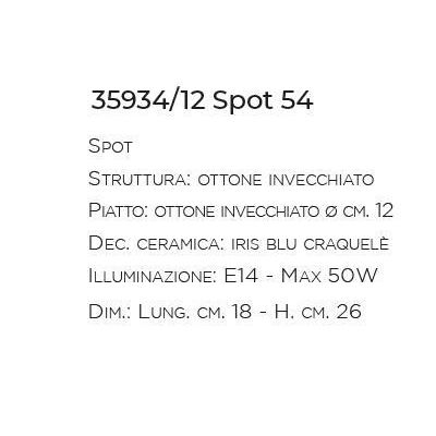 SPOT IN STILE RUSTICO CON SNODO IN OTTONE E TERRACOTTA MADE IN ITALY IMAS - Cristalensi Shop Online