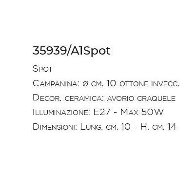 SPOT IN OTTONE INVECCHIATO CON SNODO CON BASE IN TERRACOTTA MADE IN ITALY IMAS - Cristalensi Shop Online