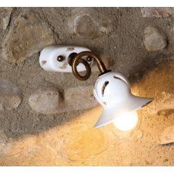 APPLIQUE IN CERAMICA INTAGLIATA CON BRACCIO FLESSIBILE IN OTTONE MADE IN ITALY IMAS - Cristalensi Shop Online