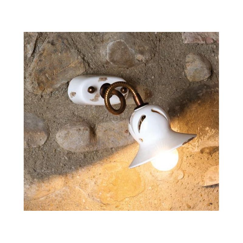 APPLIQUE IN CERAMICA INTAGLIATA CON BRACCIO FLESSIBILE IN OTTONE MADE IN ITALY IMAS - Cristalensi Shop Online