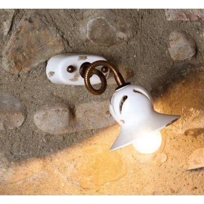 APPLIQUE IN CERAMICA INTAGLIATA CON BRACCIO FLESSIBILE IN OTTONE MADE IN ITALY IMAS - Cristalensi Shop Online