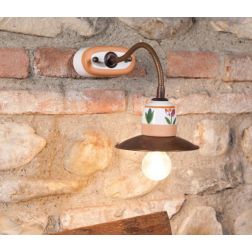 APPLIQUE IN OTTONE INVECCHIATO CON PARTICOLARI IN TERRACOTTA E BRACCIO FLESSIBILE DELLA IMAS IMAS - Cristalensi Shop Online