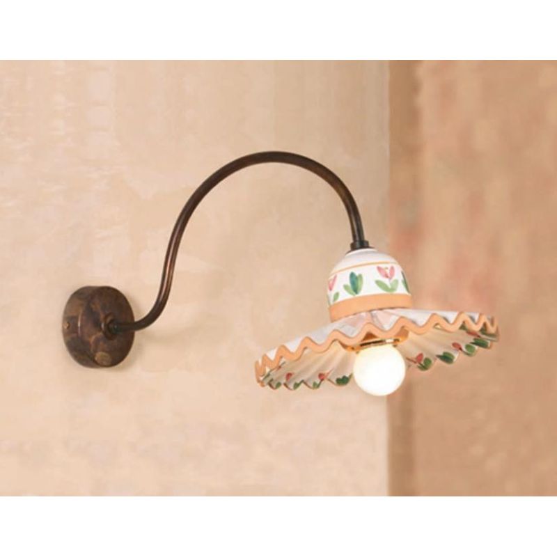 APPLIQUE IN TERRACOTTA CON BRACCIO IN OTTONE RUSTICA MADE IN ITALY DELLA IMAS IMAS - Cristalensi Shop Online