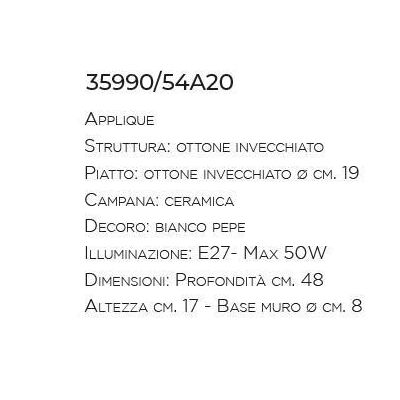 APPLIQUE IN OTTONE INVECCHIATO STILE RUSTICO MADE IN ITALY DELLA IMAS IMAS - Cristalensi Shop Online