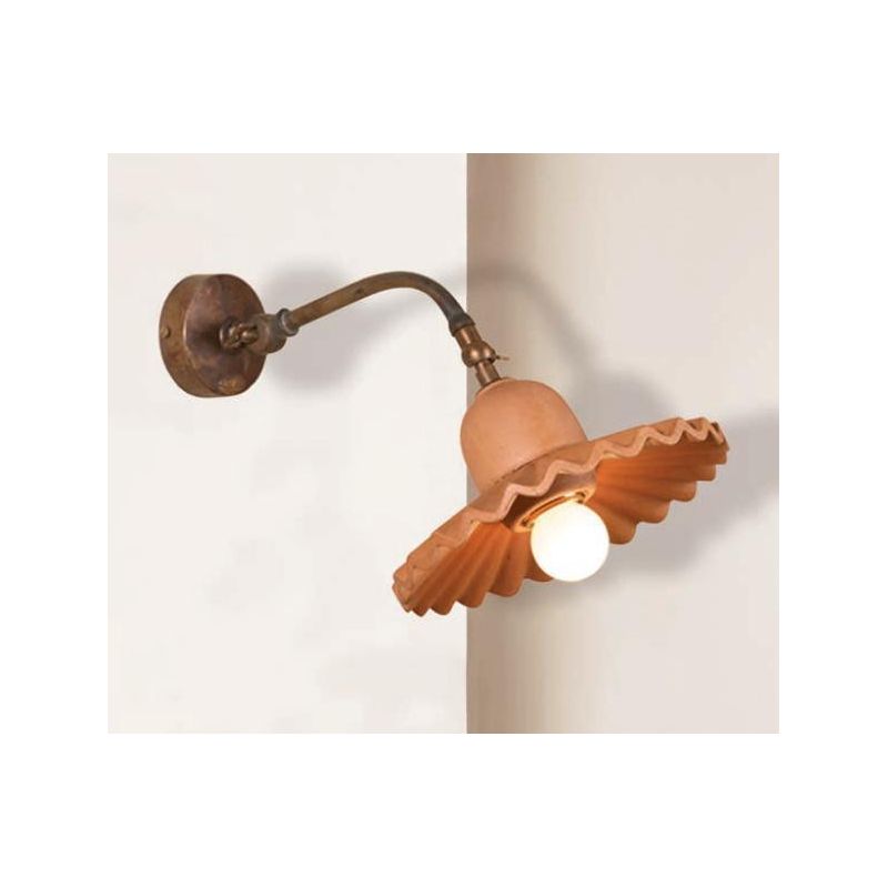 APPLIQUE IN OTTONE INVECCHIATO E TERRACOTTA IN STILE RUSTICO MADE IN ITALY DELLA IMAS IMAS - Cristalensi Shop Online