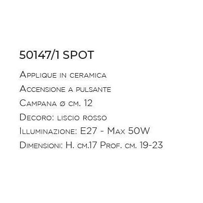 APPLIQUE SPOT IN STILE VINTAGE IN CERAMICA CON ACCENSIONE A PULSANTE DELLA IMAS IMAS - Cristalensi Shop Online