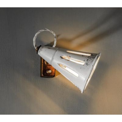SPOT IN STILE VINTAGE IN CERAMICA E OTTONE CON ACCENSIONE A PULSANTE DELLA IMAS IMAS - Cristalensi Shop Online