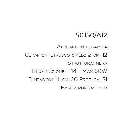 APPLIQUE RUSTICA IN CERAMICA E METALLO NERO MADE IN ITALY DELLA IMAS IMAS - Cristalensi Shop Online