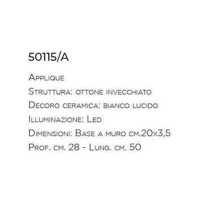 APPLIQUE RUSTICA DA SPECCHIO IN OTTONE L50 PRODOTTO IN ITALIA DALLA IMAS IMAS - Cristalensi Shop Online