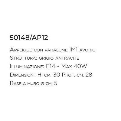 APPLIQUE CLASSICA GRIGIO ANTRACITE CON PARALUME AVORIO PRODOTTO IN ITALIA DALLA IMAS IMAS - Cristalensi Shop Online