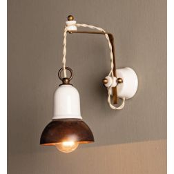 APPLIQUE RUSTICA IN OTTONE E CERAMICA CON CAVO A TRECCIA PRODOTTO IN ITALIA DALLA IMAS IMAS - Cristalensi Shop Online