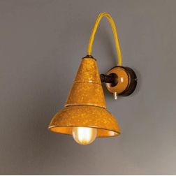 APPLIQUE SPOT IN TERRACOTTA CON SNODO E PULSANTE DI ACCENSIONE SU BASE PRODOTTO IN ITALIA IMAS - Cristalensi Shop Online