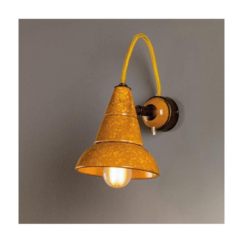 APPLIQUE SPOT IN TERRACOTTA CON SNODO E PULSANTE DI ACCENSIONE SU BASE PRODOTTO IN ITALIA IMAS - Cristalensi Shop Online